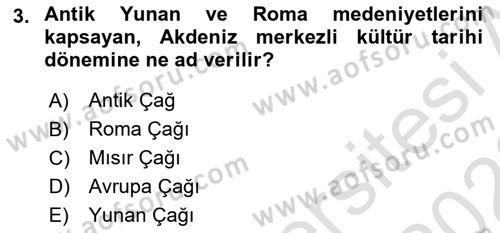 Turizm Tarihi Dersi 2021 - 2022 Yılı Yaz Okulu Sınav Soruları 3. Soru