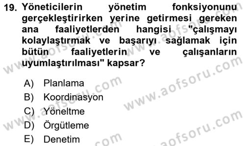 Turizm Ve Güvenlik Dersi 2020 - 2021 Yılı Yaz Okulu Sınav Soruları 19. Soru