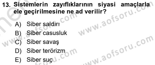 Turizm Ve Güvenlik Dersi 2021 - 2022 Yılı (Vize) Ara Sınav Soruları 13. Soru