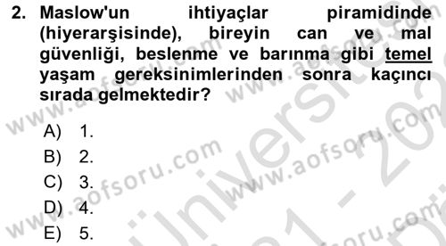 Turizm Ve Güvenlik Dersi 2021 - 2022 Yılı (Vize) Ara Sınav Soruları 2. Soru