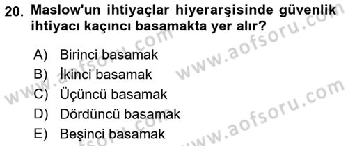 Turizm Ve Güvenlik Dersi 2021 - 2022 Yılı (Vize) Ara Sınav Soruları 20. Soru