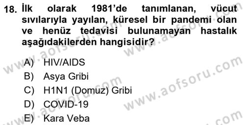 Turizm Ve Güvenlik Dersi 2021 - 2022 Yılı Yaz Okulu Sınav Soruları 18. Soru