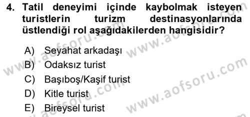 Dijital Turizm Dersi 2020 - 2021 Yılı Yaz Okulu Sınavı 4. Soru