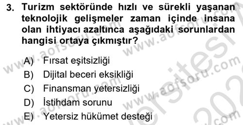 Dijital Turizm Dersi 2021 - 2022 Yılı (Vize) Ara Sınavı 3. Soru