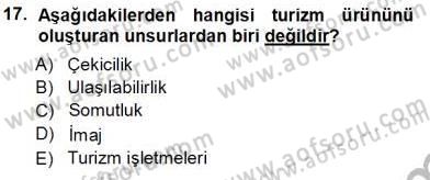 Genel Turizm Bilgisi Dersi Ara Sınavı Deneme Sınav Soruları 17. Soru