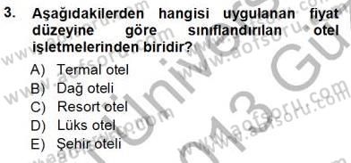 Genel Turizm Bilgisi Dersi Ara Sınavı Deneme Sınav Soruları 3. Soru