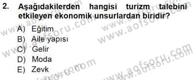 Genel Turizm Bilgisi Dersi 2012 - 2013 Yılı (Final) Dönem Sonu Sınav Soruları 2. Soru