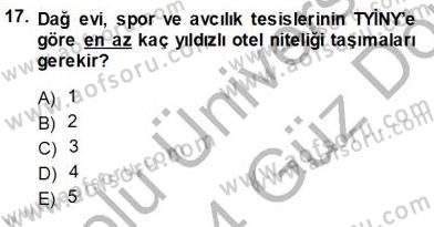 Genel Turizm Bilgisi Dersi Ara Sınavı Deneme Sınav Soruları 17. Soru