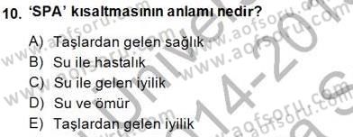 Genel Turizm Bilgisi Dersi Ara Sınavı Deneme Sınav Soruları 10. Soru