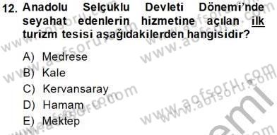 Genel Turizm Bilgisi Dersi Ara Sınavı Deneme Sınav Soruları 12. Soru