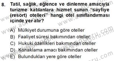Genel Turizm Bilgisi Dersi 2014 - 2015 Yılı (Final) Dönem Sonu Sınav Soruları 8. Soru
