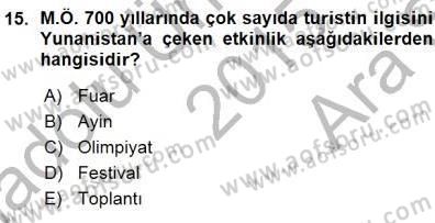 Genel Turizm Bilgisi Dersi Ara Sınavı Deneme Sınav Soruları 15. Soru