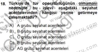 Genel Turizm Bilgisi Dersi Ara Sınavı Deneme Sınav Soruları 18. Soru