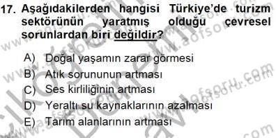 Genel Turizm Bilgisi Dersi 2015 - 2016 Yılı (Final) Dönem Sonu Sınav Soruları 17. Soru