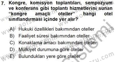 Genel Turizm Bilgisi Dersi 2015 - 2016 Yılı (Final) Dönem Sonu Sınav Soruları 7. Soru