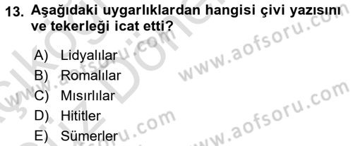 Genel Turizm Bilgisi Dersi 2021 - 2022 Yılı (Vize) Ara Sınav Soruları 13. Soru