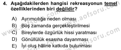 Genel Turizm Bilgisi Dersi 2021 - 2022 Yılı (Vize) Ara Sınav Soruları 4. Soru
