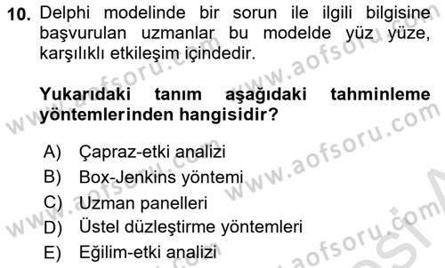 Genel Turizm Bilgisi Dersi 2021 - 2022 Yılı (Final) Dönem Sonu Sınav Soruları 10. Soru
