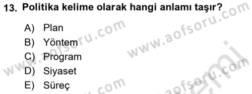 Genel Turizm Bilgisi Dersi 2022 - 2023 Yılı (Final) Dönem Sonu Sınav Soruları 13. Soru