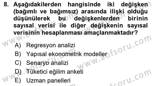 Genel Turizm Bilgisi Dersi 2022 - 2023 Yılı (Final) Dönem Sonu Sınav Soruları 8. Soru