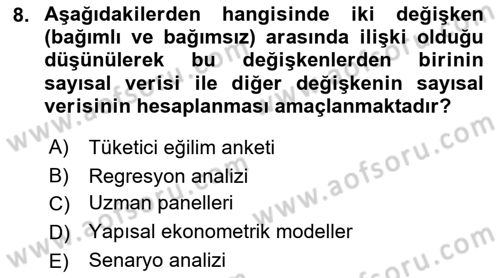Genel Turizm Bilgisi Dersi 2022 - 2023 Yılı Yaz Okulu Sınav Soruları 8. Soru