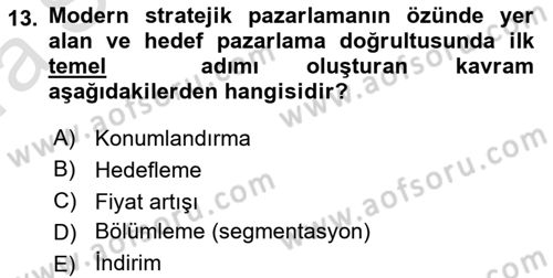 Genel Turizm Bilgisi Dersi 2023 - 2024 Yılı (Vize) Ara Sınav Soruları 13. Soru