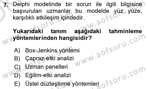Genel Turizm Bilgisi Dersi 2023 - 2024 Yılı Yaz Okulu Sınav Soruları 7. Soru
