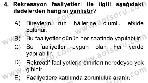 Genel Turizm Bilgisi Dersi 2024 - 2025 Yılı (Vize) Ara Sınav Soruları 4. Soru