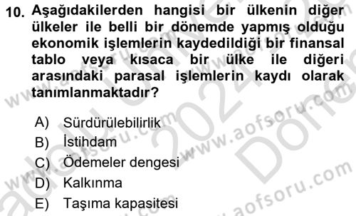 Genel Turizm Bilgisi Dersi 2024 - 2025 Yılı (Final) Dönem Sonu Sınav Soruları 10. Soru