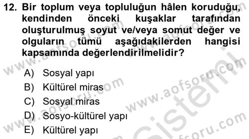 Genel Turizm Bilgisi Dersi 2024 - 2025 Yılı (Final) Dönem Sonu Sınav Soruları 12. Soru