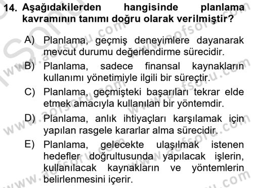 Genel Turizm Bilgisi Dersi 2024 - 2025 Yılı (Final) Dönem Sonu Sınav Soruları 14. Soru