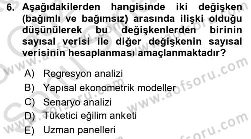 Genel Turizm Bilgisi Dersi 2024 - 2025 Yılı (Final) Dönem Sonu Sınav Soruları 6. Soru