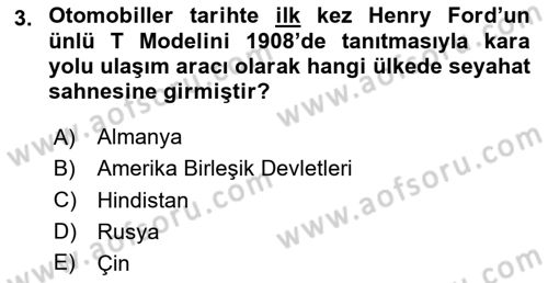 Genel Turizm Bilgisi Dersi 2024 - 2025 Yılı Yaz Okulu Sınav Soruları 3. Soru