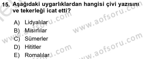 Genel Turizm Bilgisi Dersi 2025 - 2026 Yılı (Vize) Ara Sınav Soruları 15. Soru