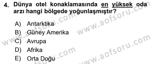 Genel Turizm Bilgisi Dersi 2025 - 2026 Yılı (Final) Dönem Sonu Sınav Soruları 4. Soru