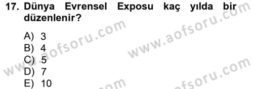 Kongre ve Etkinlik Yönetimi Dersi 2012 - 2013 Yılı (Vize) Ara Sınav Soruları 17. Soru