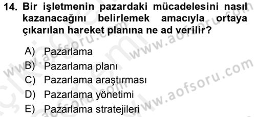 Kongre ve Etkinlik Yönetimi Dersi 2015 - 2016 Yılı Tek Ders Sınavı 14. Soru