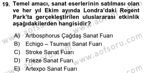 Kongre ve Etkinlik Yönetimi Dersi 2016 - 2017 Yılı 3 Ders Sınav Soruları 19. Soru