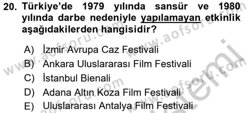 Kongre ve Etkinlik Yönetimi Dersi 2016 - 2017 Yılı 3 Ders Sınav Soruları 20. Soru