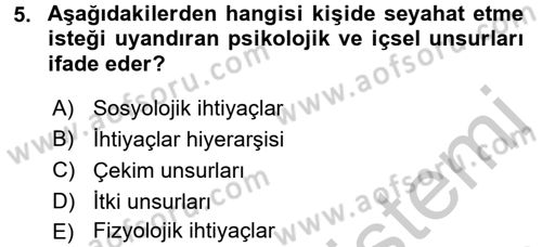 Kongre ve Etkinlik Yönetimi Dersi 2016 - 2017 Yılı 3 Ders Sınav Soruları 5. Soru