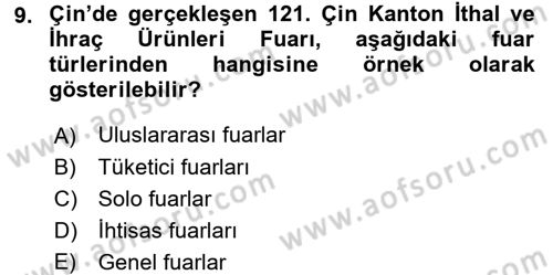 Kongre ve Etkinlik Yönetimi Dersi 2016 - 2017 Yılı 3 Ders Sınav Soruları 9. Soru
