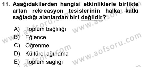 Kongre ve Etkinlik Yönetimi Dersi 2018 - 2019 Yılı (Vize) Ara Sınav Soruları 11. Soru
