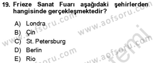 Kongre ve Etkinlik Yönetimi Dersi Yaz Okulu Sınavı Deneme Sınav Soruları 19. Soru