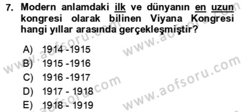 Kongre ve Etkinlik Yönetimi Dersi 2021 - 2022 Yılı Yaz Okulu Sınav Soruları 7. Soru