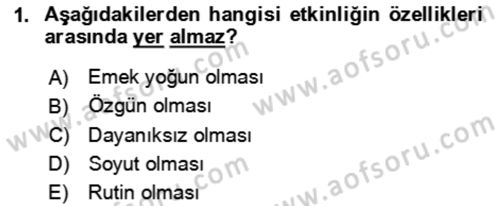 Kongre ve Etkinlik Yönetimi Dersi 2022 - 2023 Yılı Yaz Okulu Sınav Soruları 1. Soru