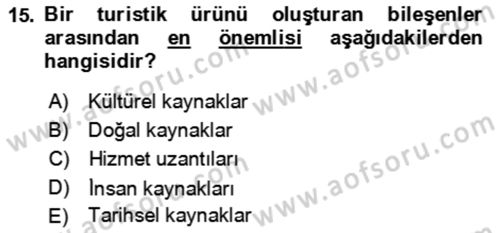 Kongre ve Etkinlik Yönetimi Dersi 2022 - 2023 Yılı Yaz Okulu Sınav Soruları 15. Soru