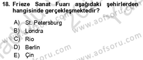 Kongre ve Etkinlik Yönetimi Dersi 2022 - 2023 Yılı Yaz Okulu Sınav Soruları 18. Soru