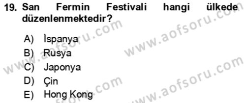 Kongre ve Etkinlik Yönetimi Dersi 2022 - 2023 Yılı Yaz Okulu Sınav Soruları 19. Soru