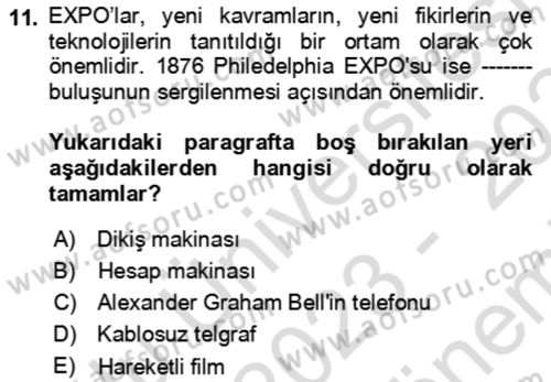 Kongre ve Etkinlik Yönetimi Dersi 2023 - 2024 Yılı (Final) Dönem Sonu Sınav Soruları 11. Soru