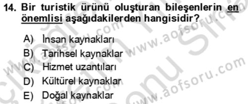 Kongre ve Etkinlik Yönetimi Dersi 2023 - 2024 Yılı (Final) Dönem Sonu Sınav Soruları 14. Soru